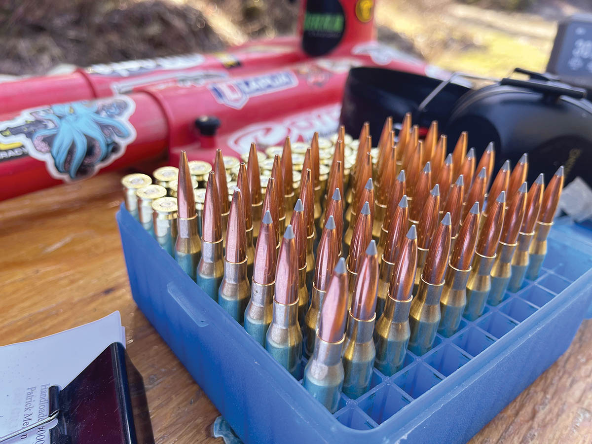 Patrick chose bullets with high ballistic  coefficients with long-range game such as  Southwestern Coues whitetail and pronghorn in mind, although the heavy-for-caliber bullets would serve for larger game in the stouter designs.